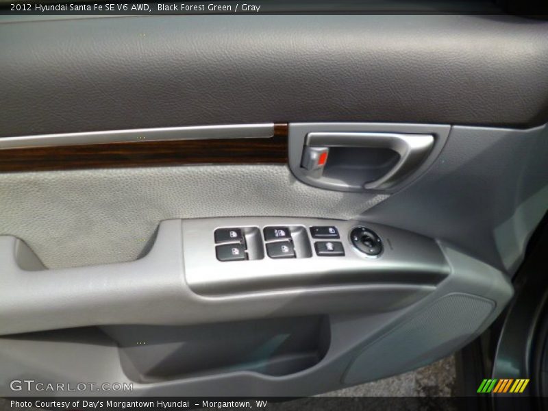 Black Forest Green / Gray 2012 Hyundai Santa Fe SE V6 AWD