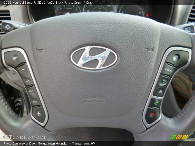 Black Forest Green / Gray 2012 Hyundai Santa Fe SE V6 AWD