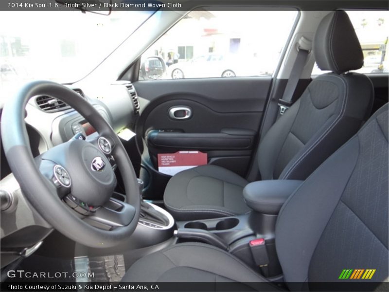 Bright Silver / Black Diamond Woven Cloth 2014 Kia Soul 1.6