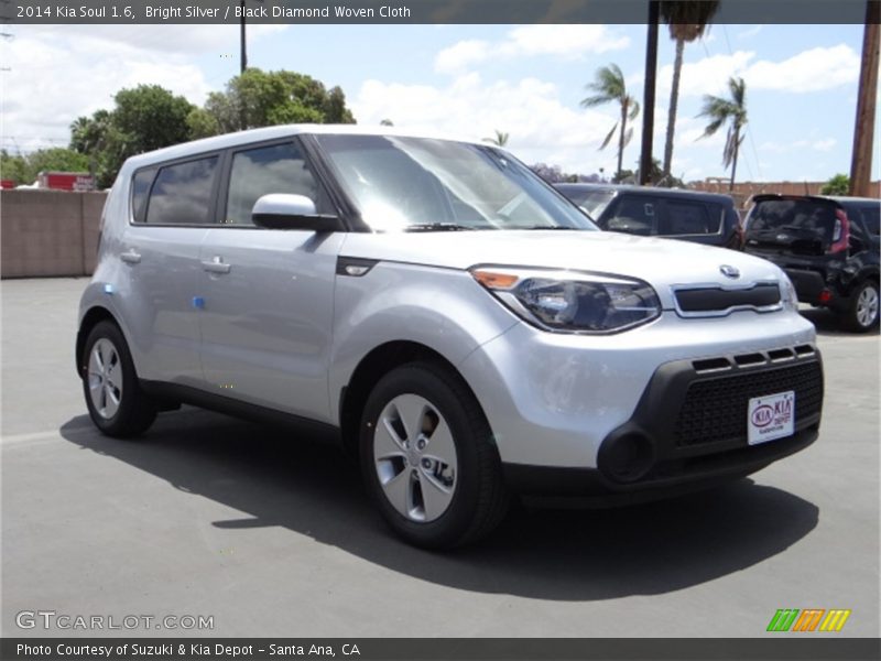 Bright Silver / Black Diamond Woven Cloth 2014 Kia Soul 1.6