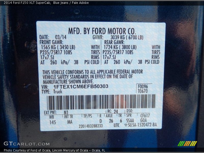 Blue Jeans / Pale Adobe 2014 Ford F150 XLT SuperCab