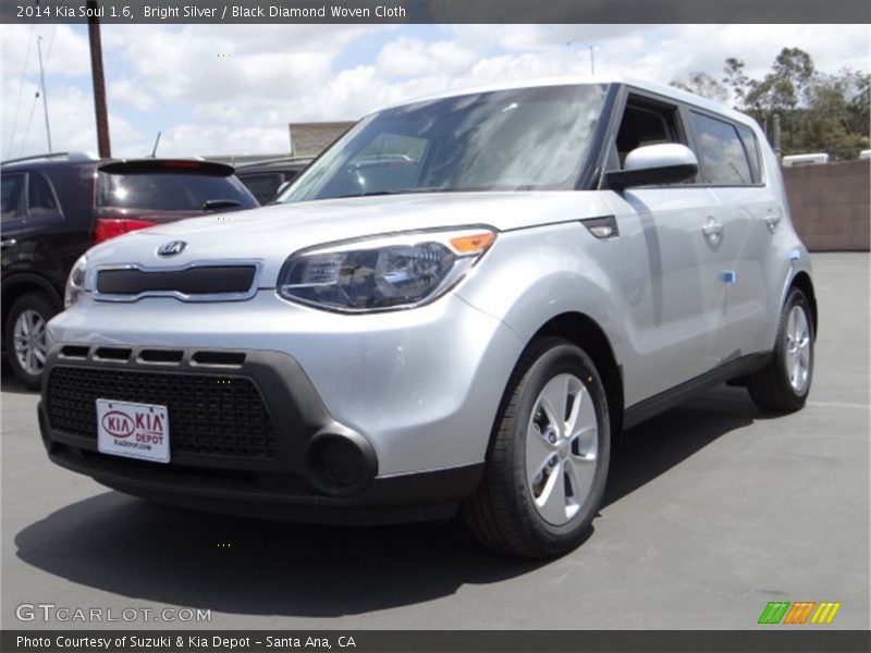 Bright Silver / Black Diamond Woven Cloth 2014 Kia Soul 1.6