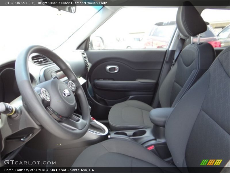Bright Silver / Black Diamond Woven Cloth 2014 Kia Soul 1.6
