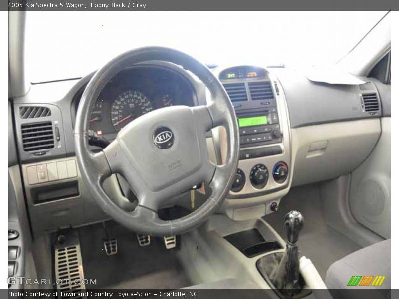 Ebony Black / Gray 2005 Kia Spectra 5 Wagon