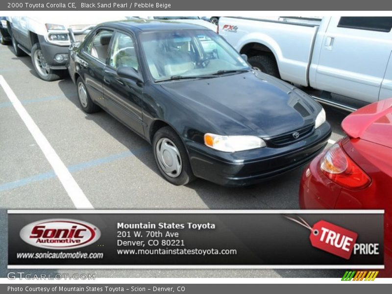 Black Sand Pearl / Pebble Beige 2000 Toyota Corolla CE