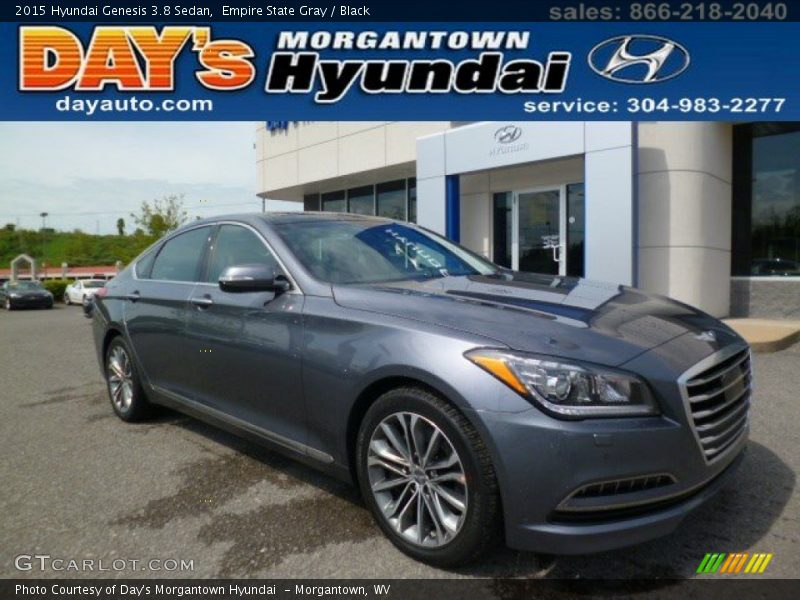 Empire State Gray / Black 2015 Hyundai Genesis 3.8 Sedan