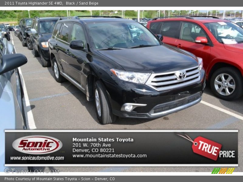 Black / Sand Beige 2011 Toyota Highlander SE 4WD
