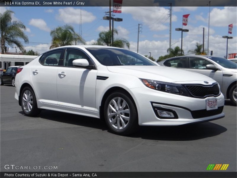 Snow White Pearl / Gray 2014 Kia Optima EX