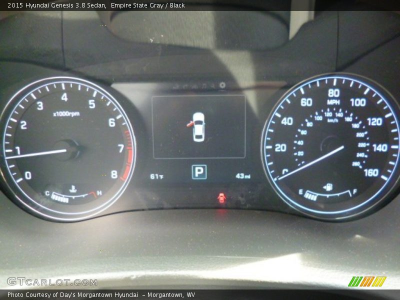 Empire State Gray / Black 2015 Hyundai Genesis 3.8 Sedan