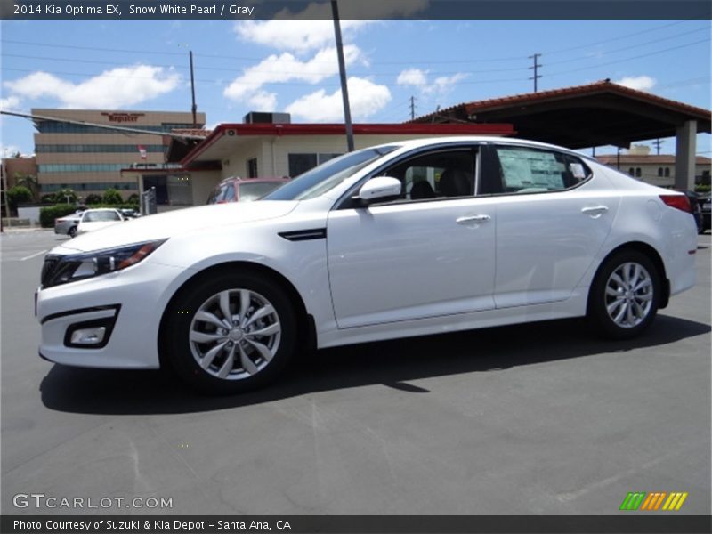 Snow White Pearl / Gray 2014 Kia Optima EX