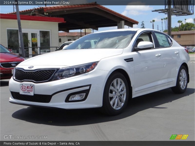 Snow White Pearl / Gray 2014 Kia Optima EX