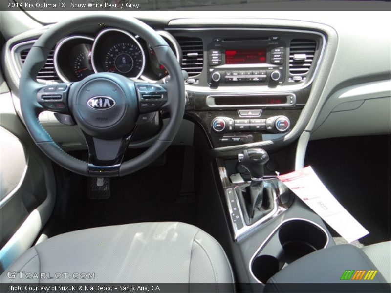 Snow White Pearl / Gray 2014 Kia Optima EX