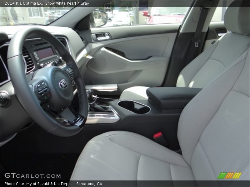 Snow White Pearl / Gray 2014 Kia Optima EX