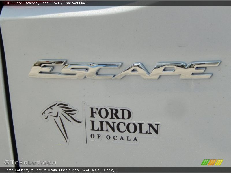 Ingot Silver / Charcoal Black 2014 Ford Escape S