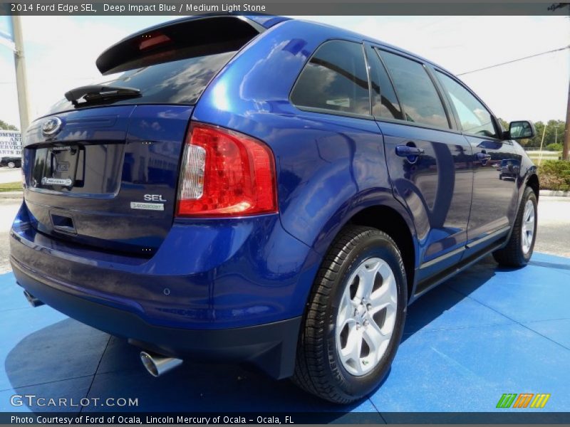 Deep Impact Blue / Medium Light Stone 2014 Ford Edge SEL