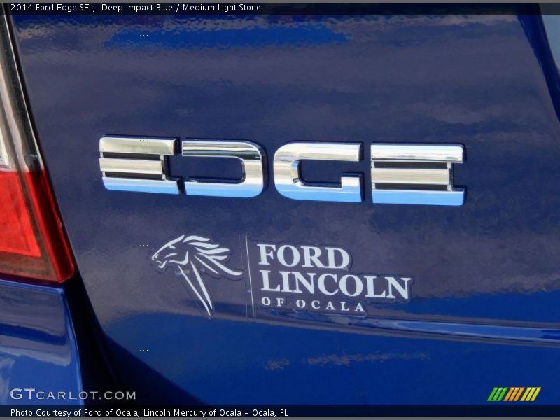 Deep Impact Blue / Medium Light Stone 2014 Ford Edge SEL