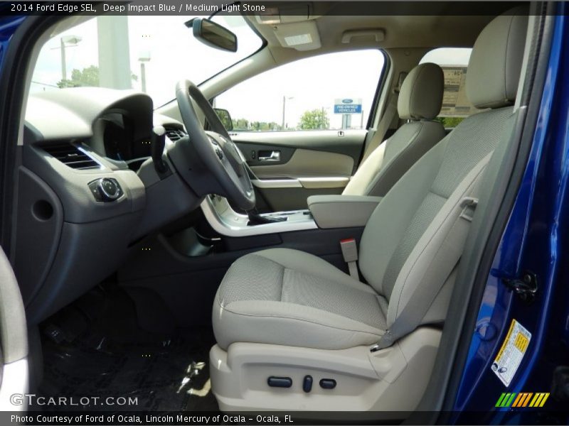 Deep Impact Blue / Medium Light Stone 2014 Ford Edge SEL