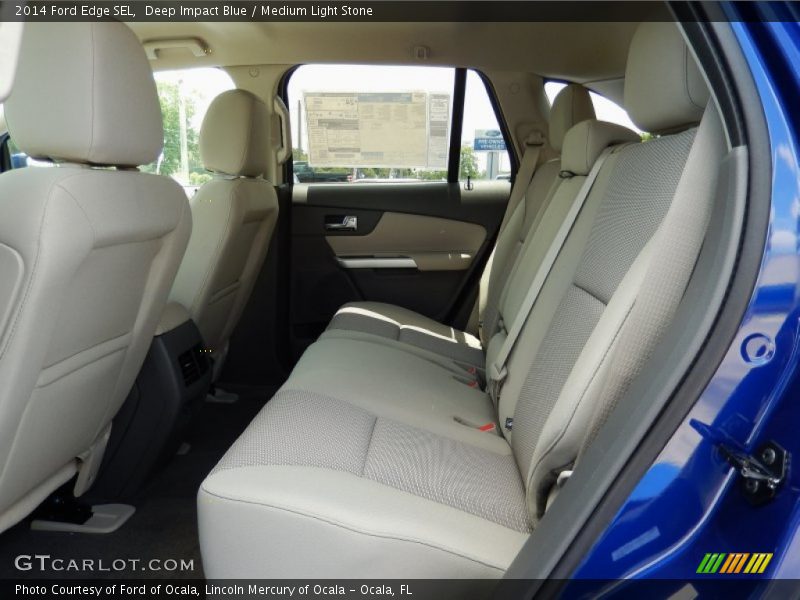 Deep Impact Blue / Medium Light Stone 2014 Ford Edge SEL