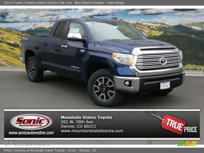 Blue Ribbon Metallic / Sand Beige 2014 Toyota Tundra Limited Double Cab 4x4