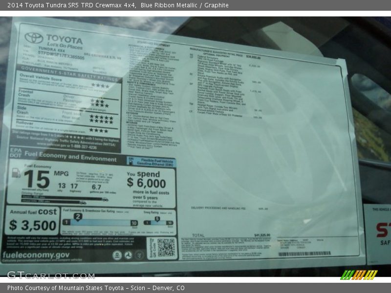 Blue Ribbon Metallic / Graphite 2014 Toyota Tundra SR5 TRD Crewmax 4x4