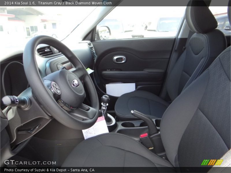 Titanium Gray / Black Diamond Woven Cloth 2014 Kia Soul 1.6
