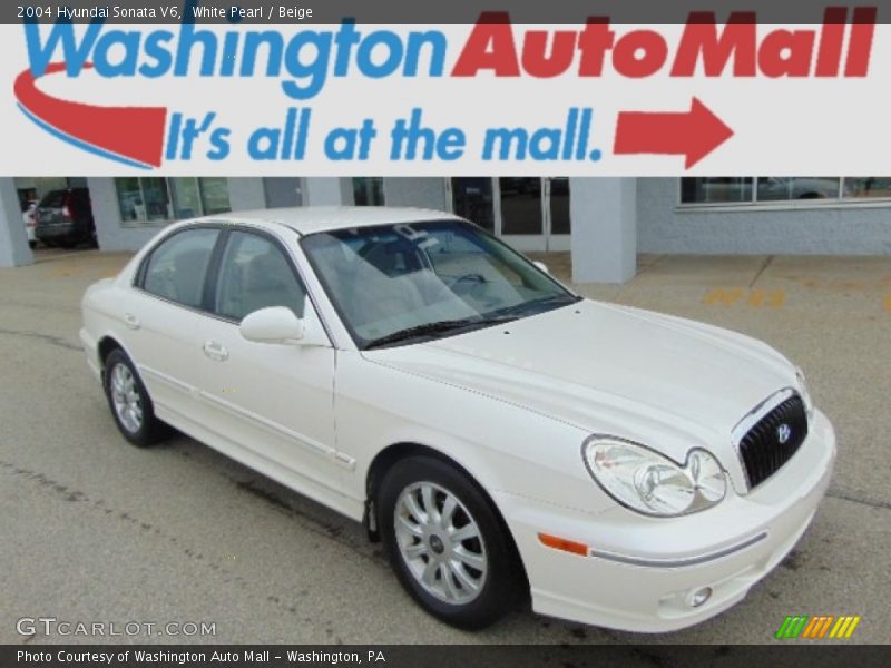 White Pearl / Beige 2004 Hyundai Sonata V6