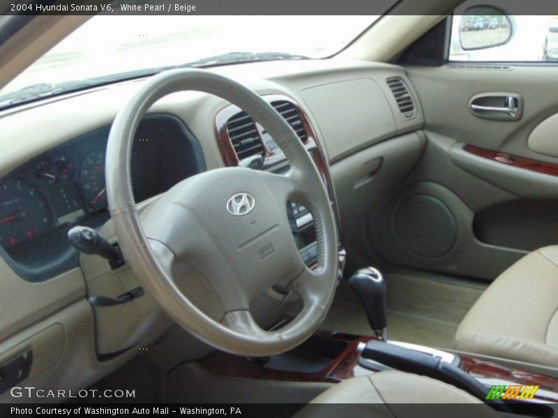 White Pearl / Beige 2004 Hyundai Sonata V6