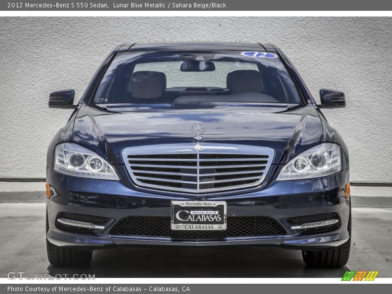 Lunar Blue Metallic / Sahara Beige/Black 2012 Mercedes-Benz S 550 Sedan
