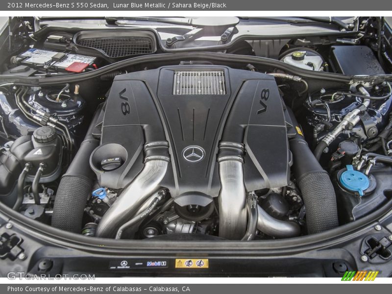 Lunar Blue Metallic / Sahara Beige/Black 2012 Mercedes-Benz S 550 Sedan