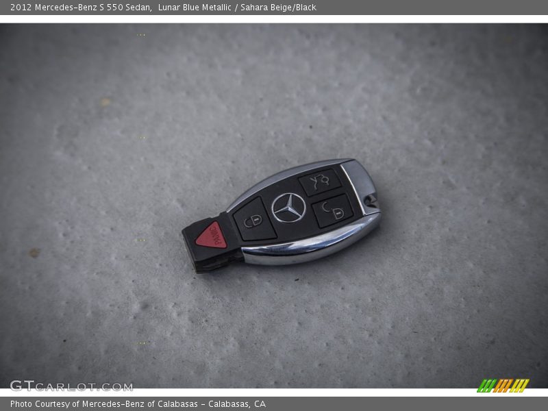 Lunar Blue Metallic / Sahara Beige/Black 2012 Mercedes-Benz S 550 Sedan