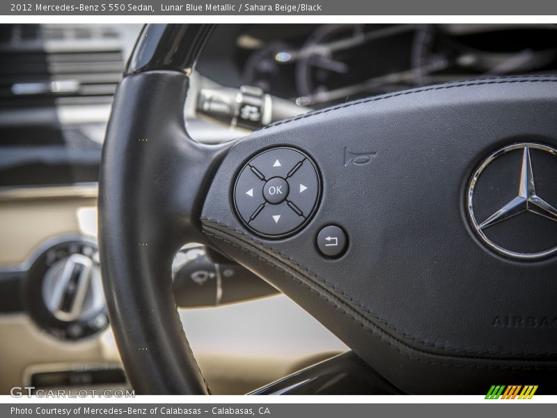 Lunar Blue Metallic / Sahara Beige/Black 2012 Mercedes-Benz S 550 Sedan