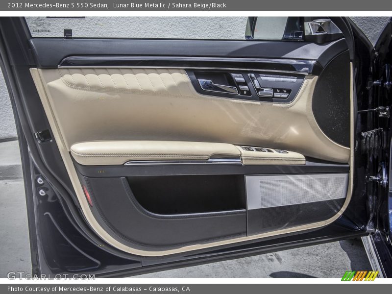 Lunar Blue Metallic / Sahara Beige/Black 2012 Mercedes-Benz S 550 Sedan