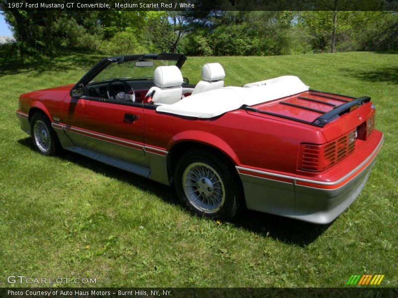 Medium Scarlet Red / White 1987 Ford Mustang GT Convertible