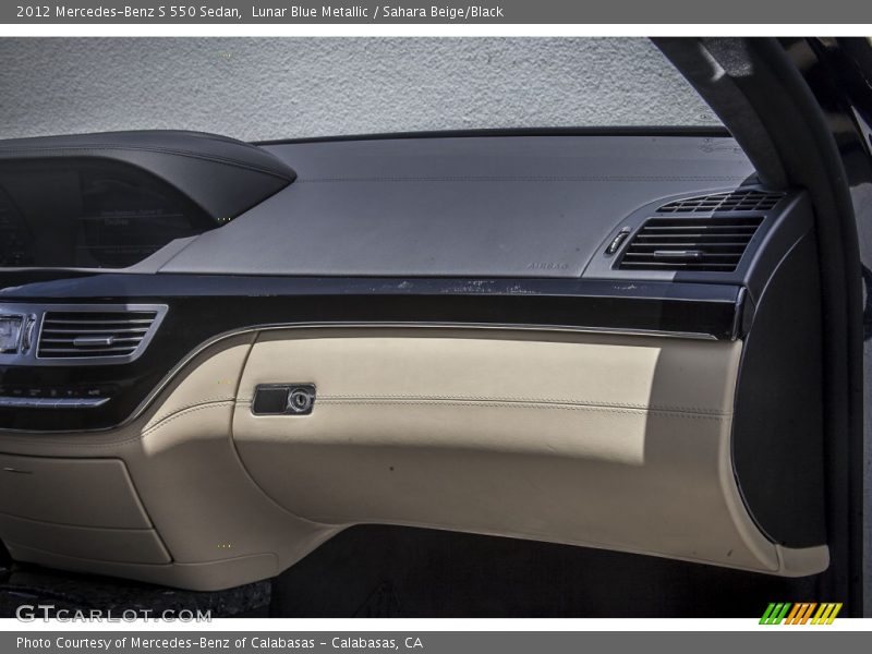 Lunar Blue Metallic / Sahara Beige/Black 2012 Mercedes-Benz S 550 Sedan