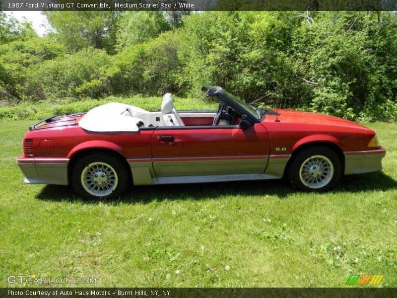 Medium Scarlet Red / White 1987 Ford Mustang GT Convertible