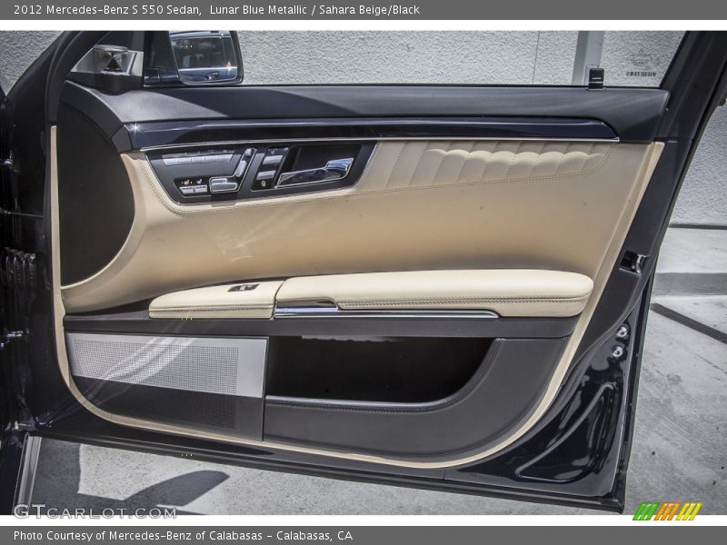Lunar Blue Metallic / Sahara Beige/Black 2012 Mercedes-Benz S 550 Sedan
