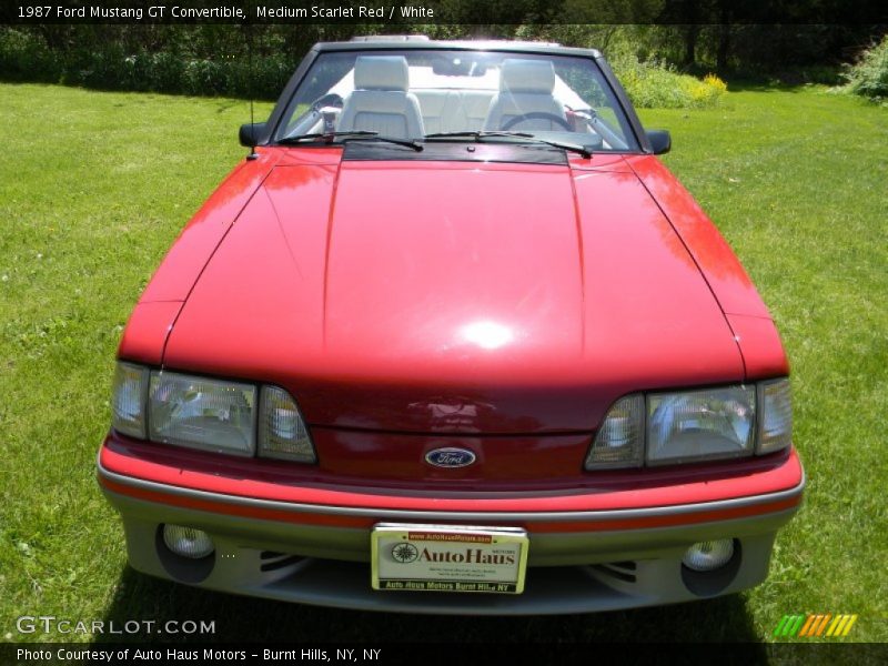 Medium Scarlet Red / White 1987 Ford Mustang GT Convertible