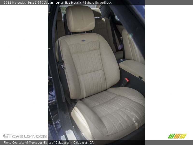 Lunar Blue Metallic / Sahara Beige/Black 2012 Mercedes-Benz S 550 Sedan