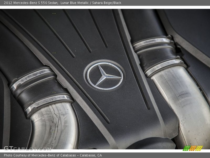 Lunar Blue Metallic / Sahara Beige/Black 2012 Mercedes-Benz S 550 Sedan