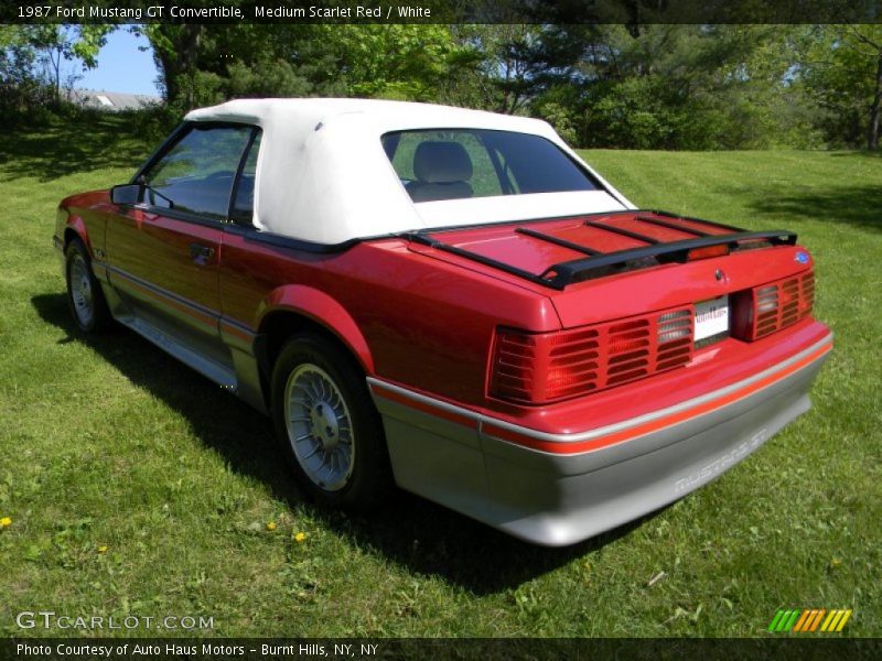Medium Scarlet Red / White 1987 Ford Mustang GT Convertible