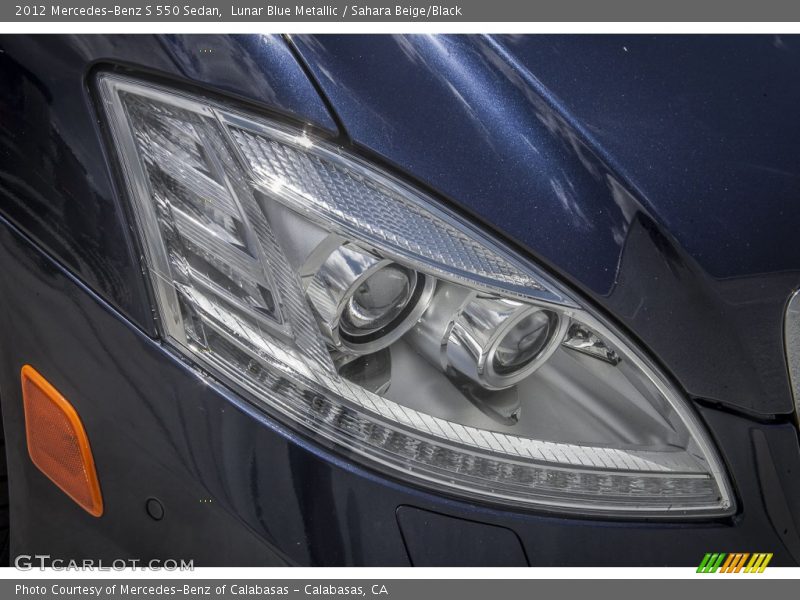Lunar Blue Metallic / Sahara Beige/Black 2012 Mercedes-Benz S 550 Sedan