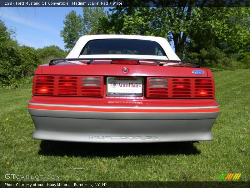 Medium Scarlet Red / White 1987 Ford Mustang GT Convertible