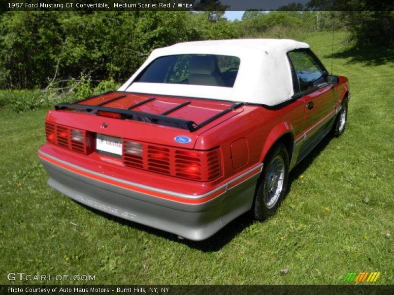 Medium Scarlet Red / White 1987 Ford Mustang GT Convertible