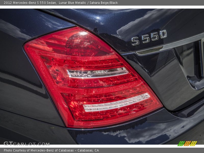 Lunar Blue Metallic / Sahara Beige/Black 2012 Mercedes-Benz S 550 Sedan