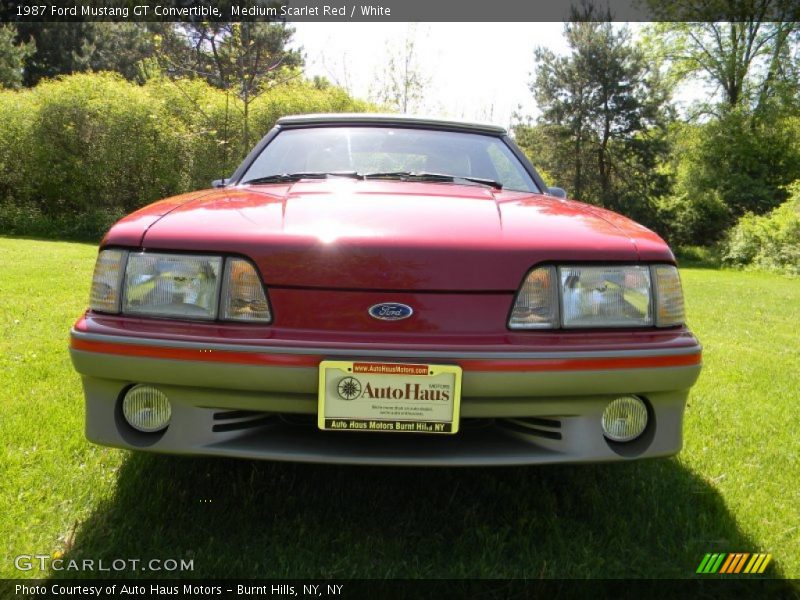 Medium Scarlet Red / White 1987 Ford Mustang GT Convertible