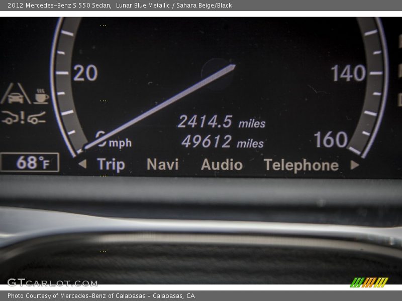 Lunar Blue Metallic / Sahara Beige/Black 2012 Mercedes-Benz S 550 Sedan