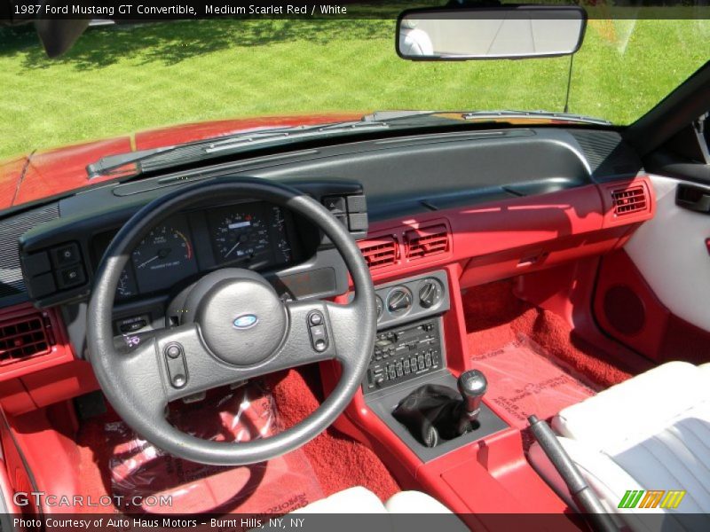 Medium Scarlet Red / White 1987 Ford Mustang GT Convertible