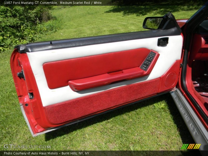 Medium Scarlet Red / White 1987 Ford Mustang GT Convertible
