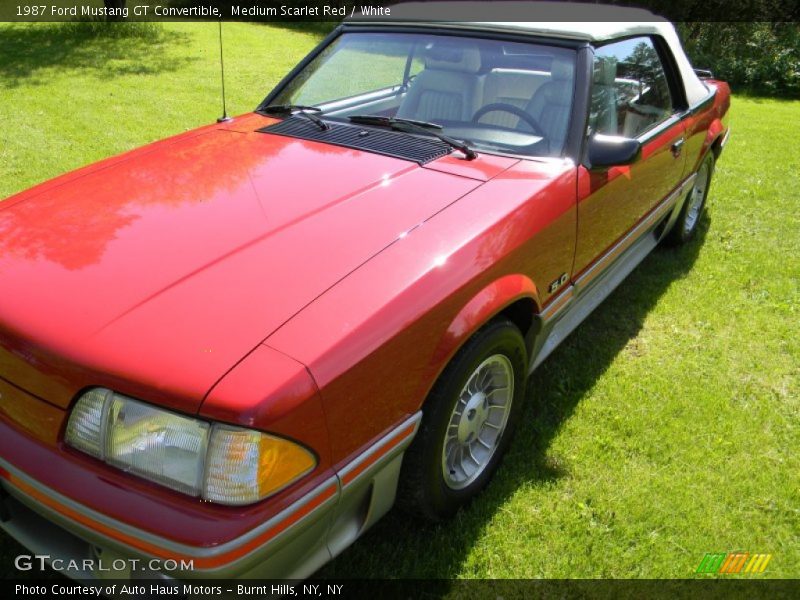 Medium Scarlet Red / White 1987 Ford Mustang GT Convertible