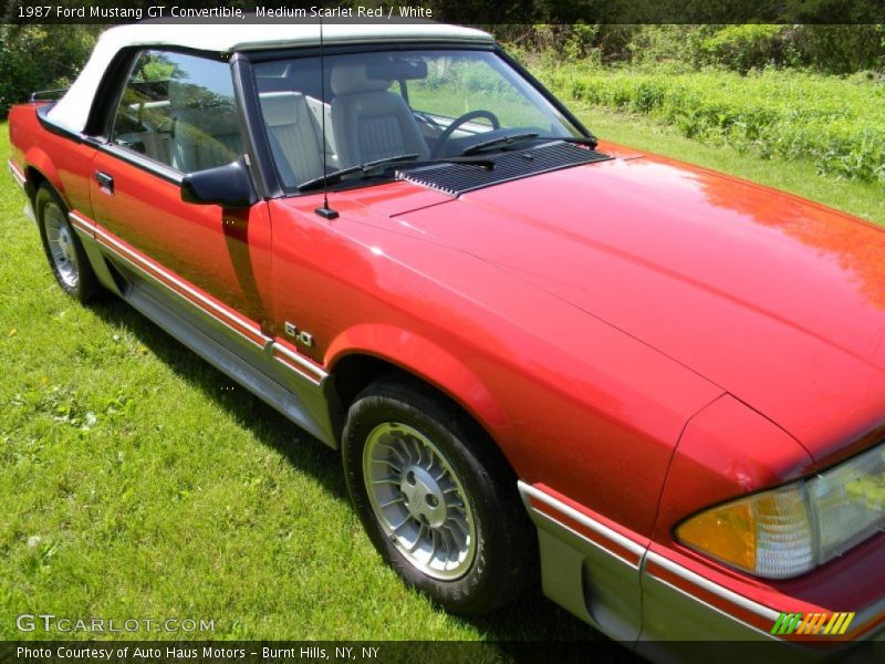 Medium Scarlet Red / White 1987 Ford Mustang GT Convertible